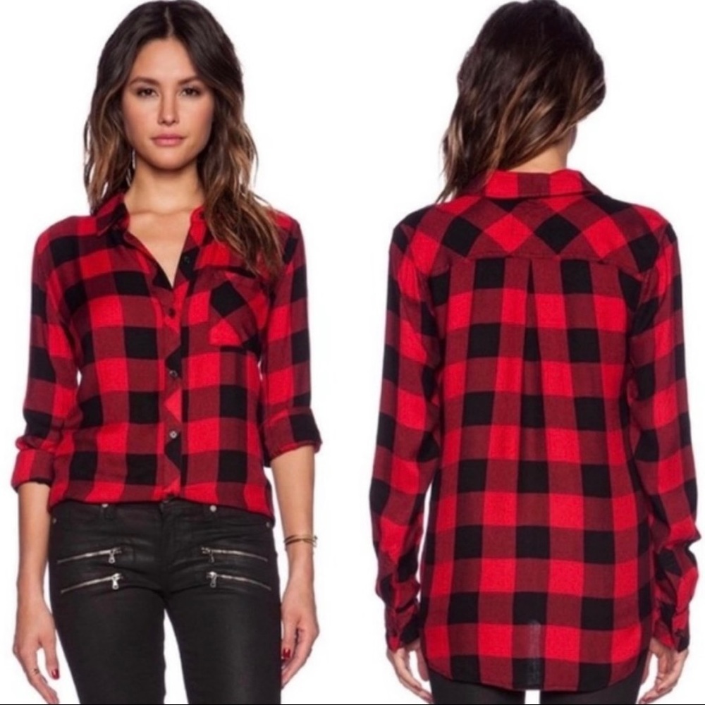 SOLD-Rails Red Buffalo Plaid Check Print Flannel - Picture 7 of 12